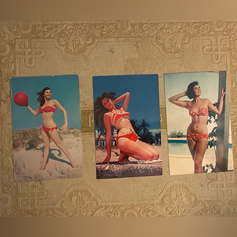 Set of 3 Mid Century Pin Up Postcards